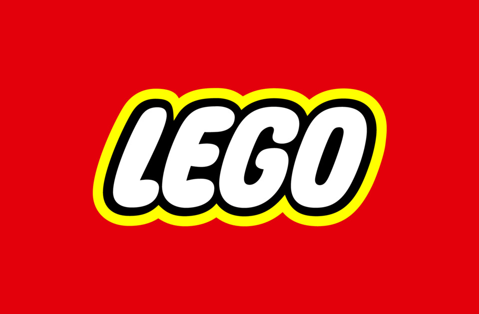 Legos logo in red background
