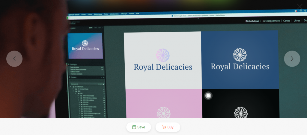 Royal Delicacies logo on a screen