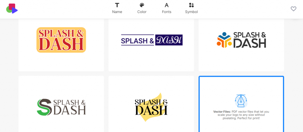 Splash & Dash car wash logo designs from Logomakerr.ai