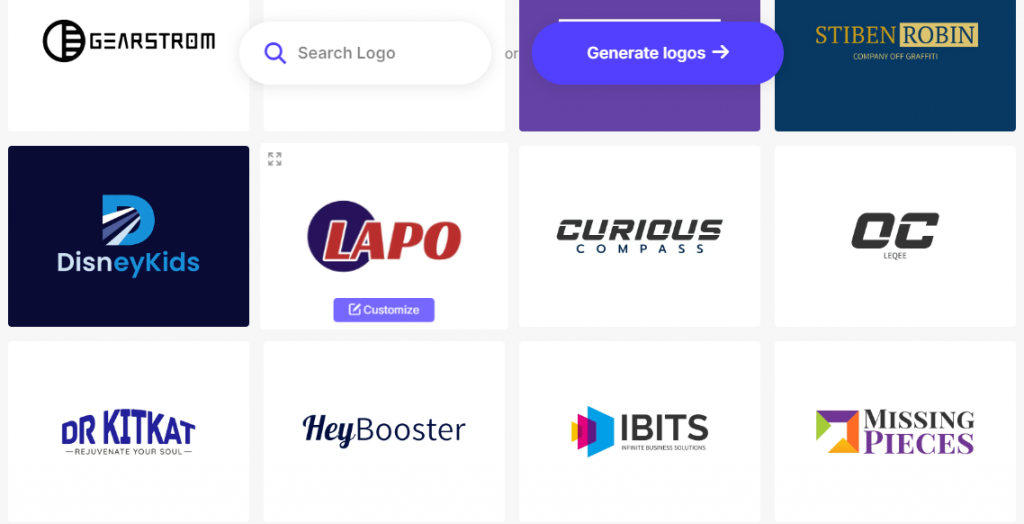 Many different lettermark logo from Logomakerr.ai