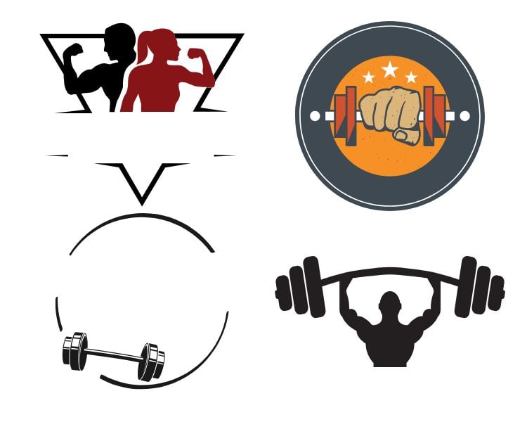 Different gym logos with no names for templates