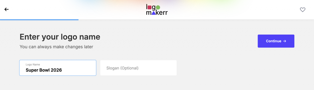 creating a Super Bowl logo with logomakerr.ai