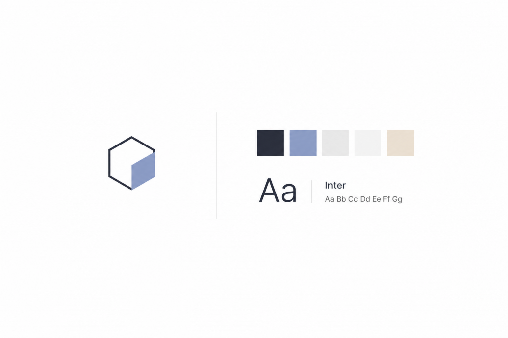 Minimalist business logo example showing how a simple, memorable logo represents a company's visual identity.
