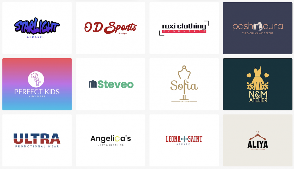 clothes logos on logomakerr.ai