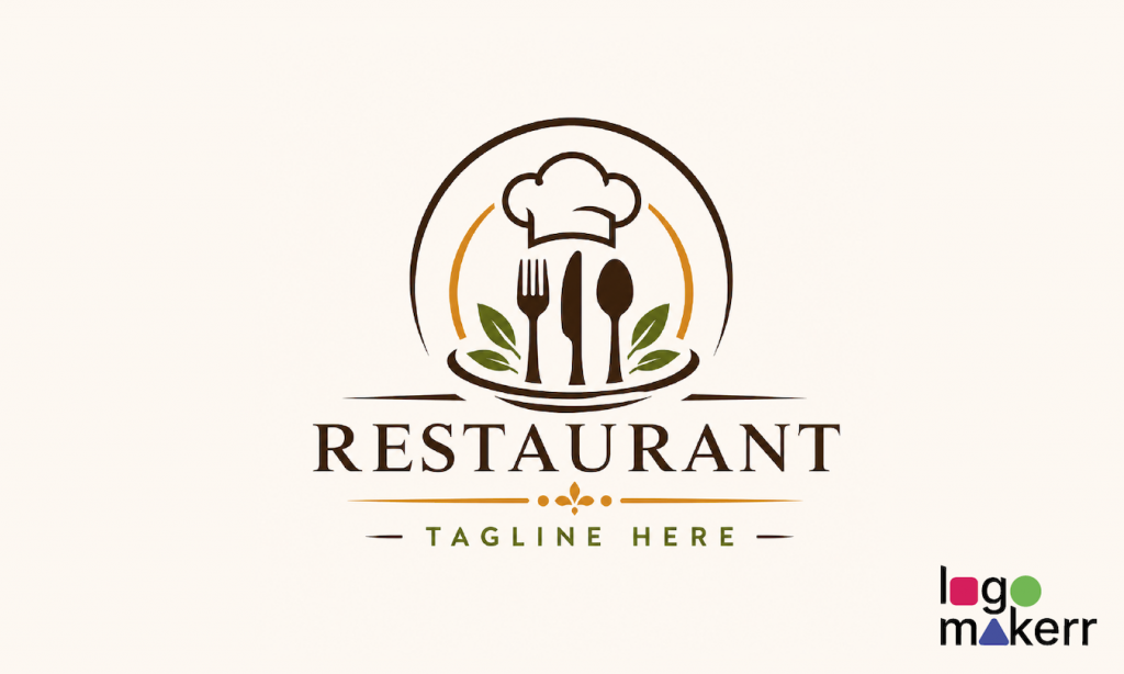 restaurant logo template with the generic name and tagline