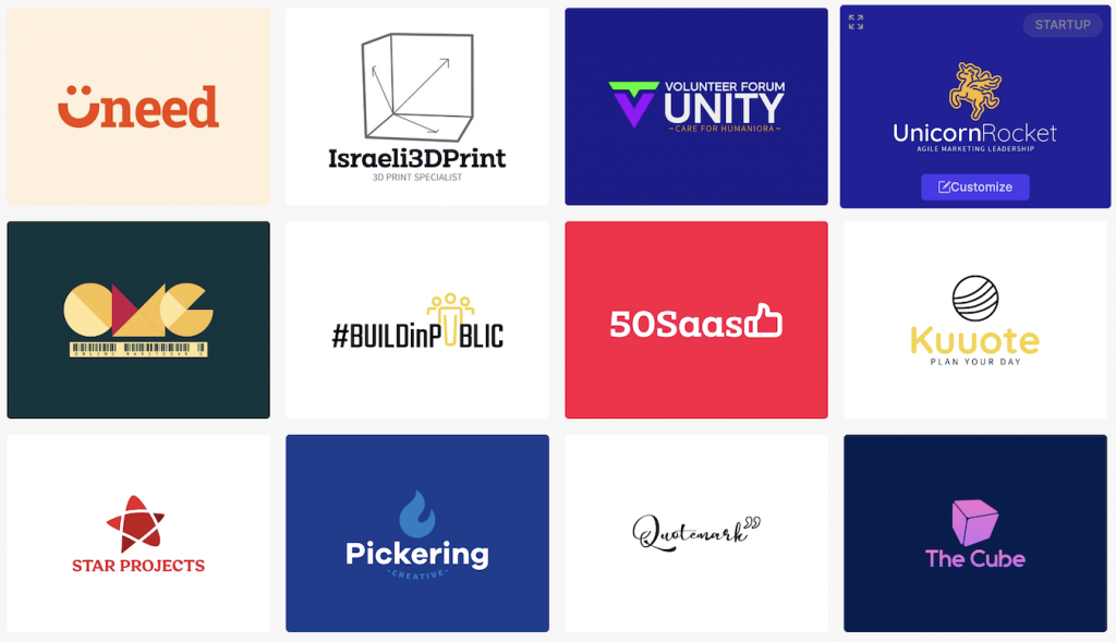startup logos on Logomakerr.ai