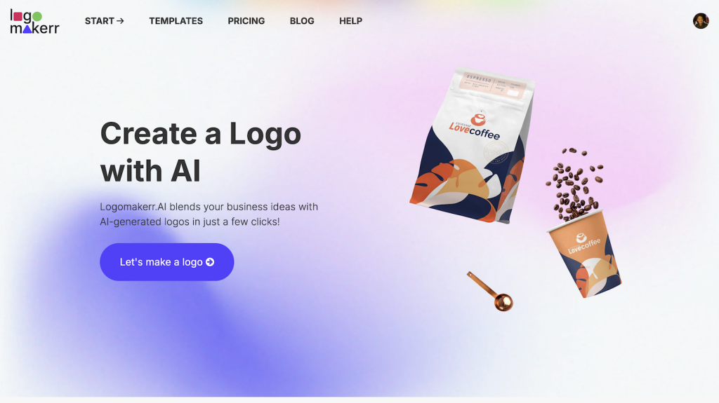 Logomakerr.AI homepage screenshot