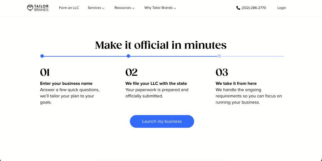 tailor brands business format registration LLC