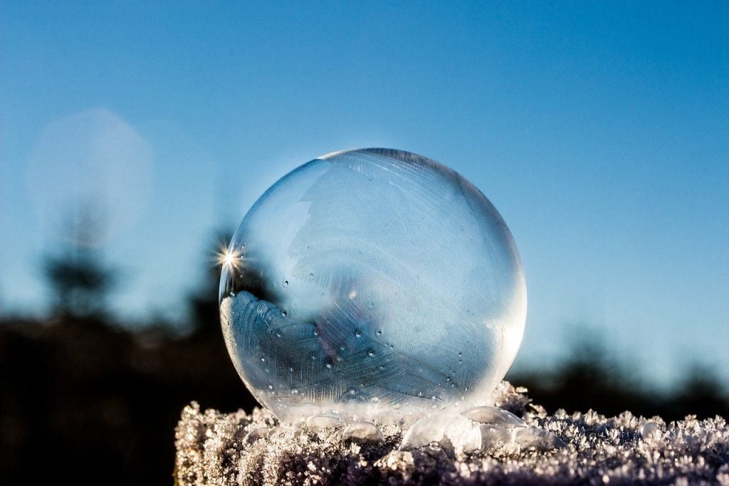 transparent frozen buble