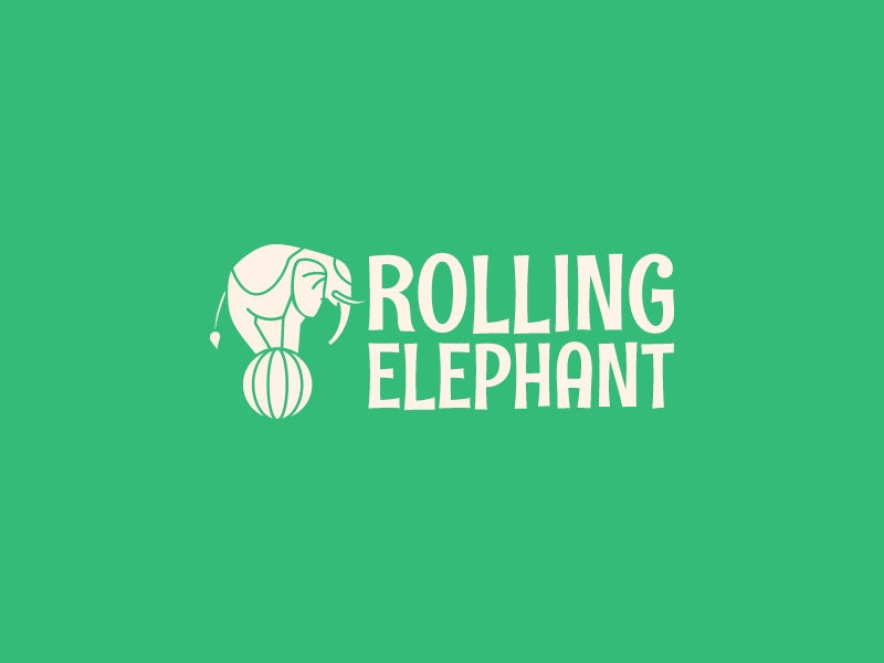 Rolling elephant logo design
