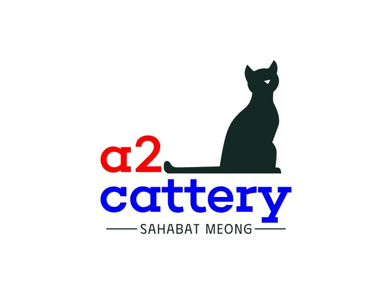 a2 cattery logo design