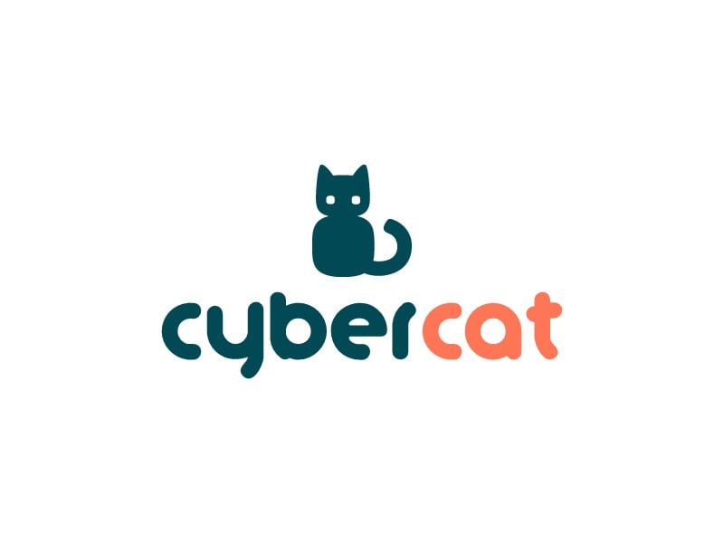 cyber cat logo design