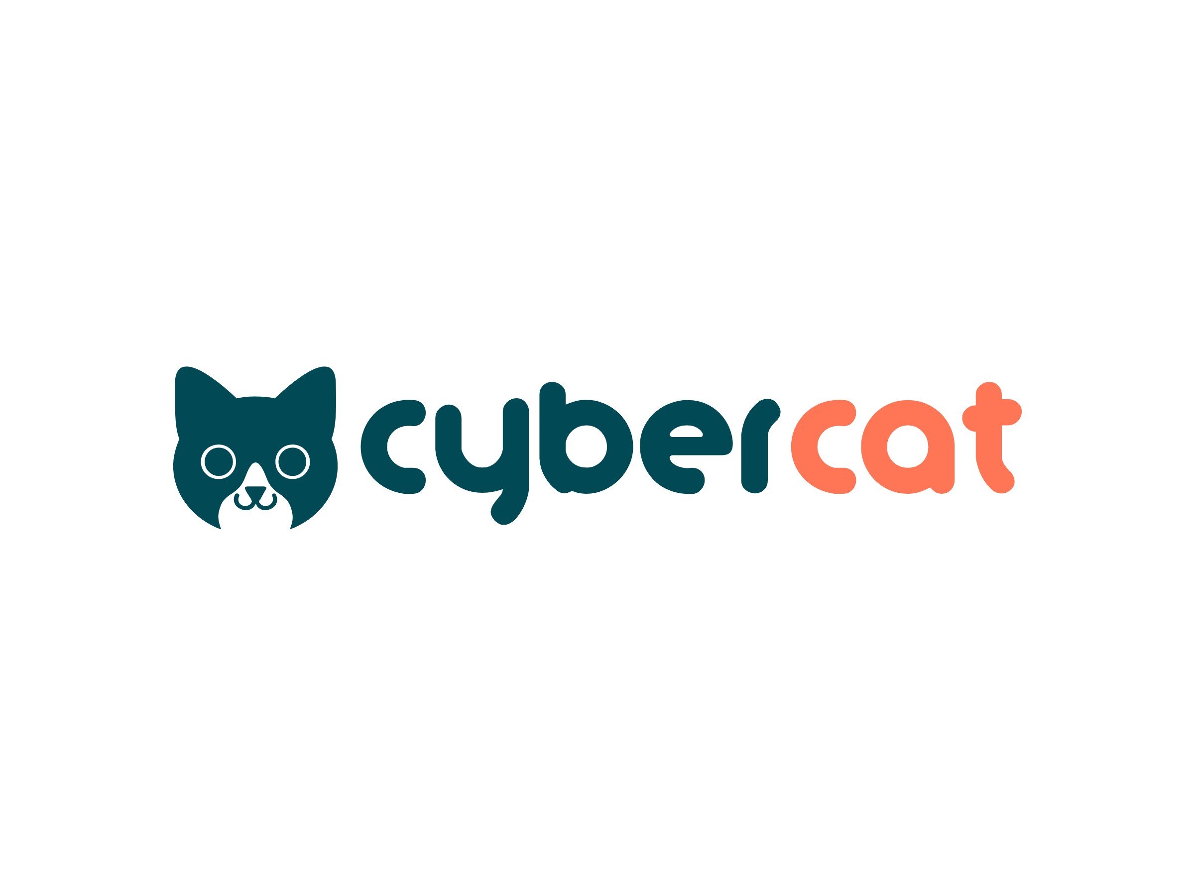 cyber cat logo design