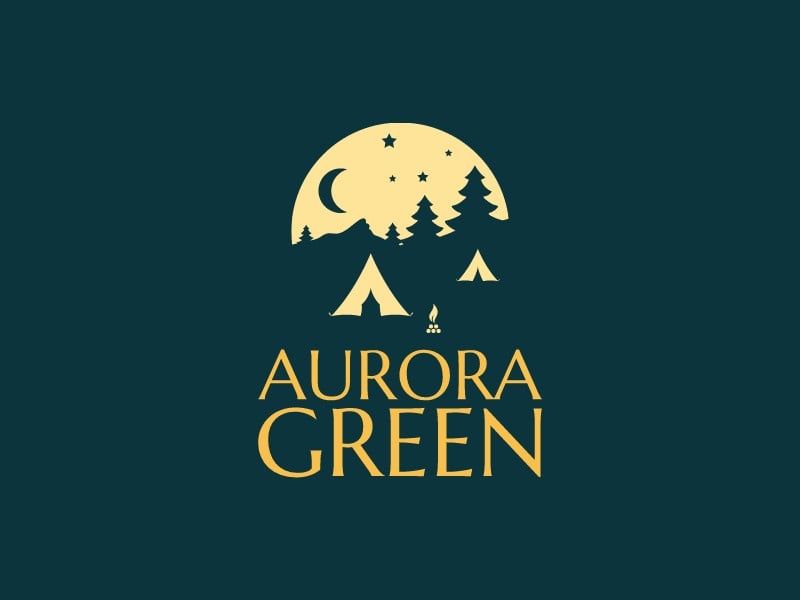 Aurora green logo design